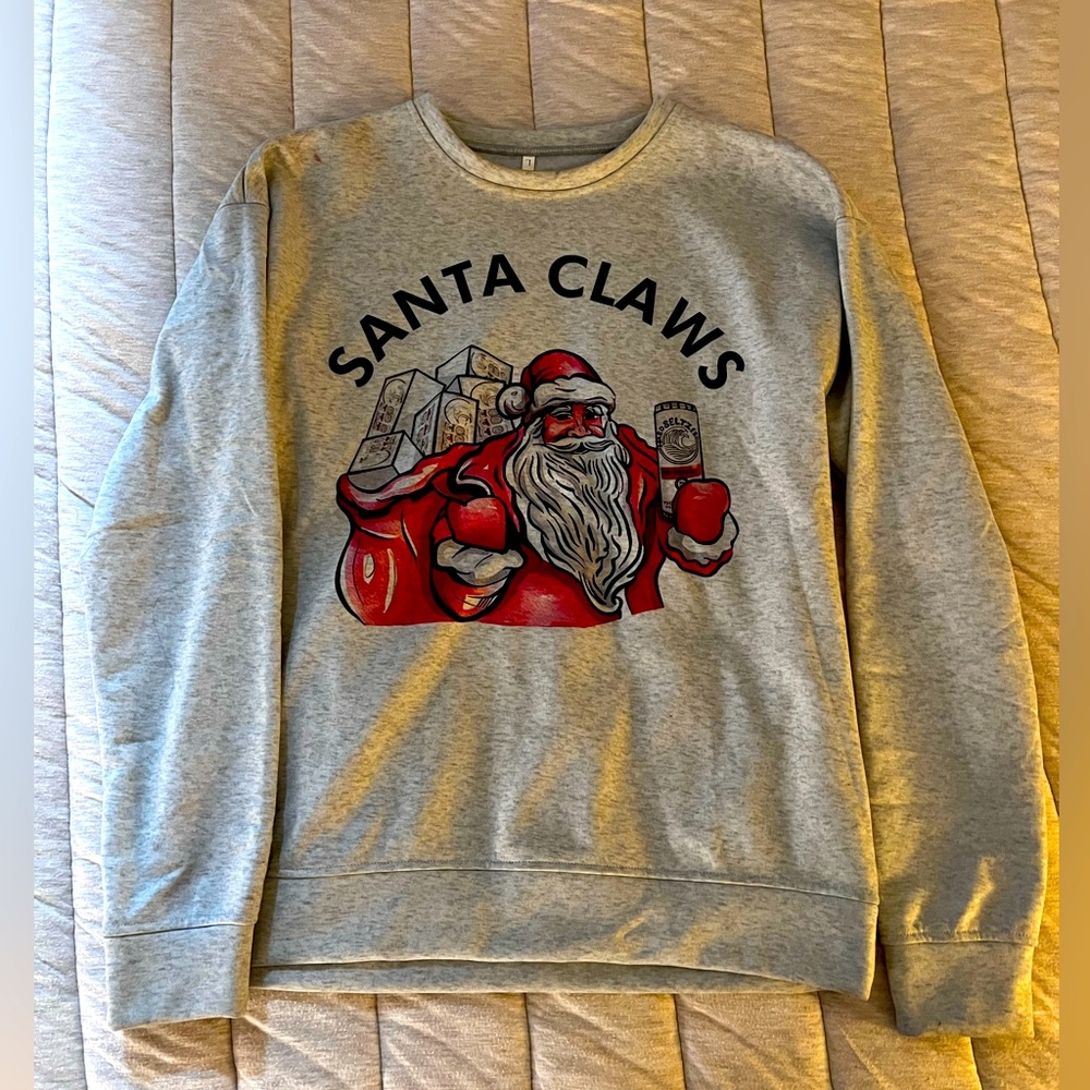 Funny Men’s Crewneck Christmas Sweater - White Claw